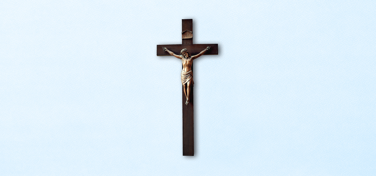 Crucifix Blue Faux